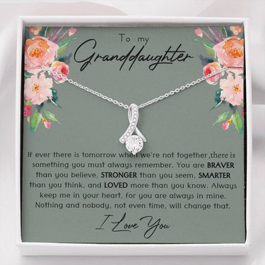 To My Granddaughter Alluring Beauty Necklace - Love You This Much